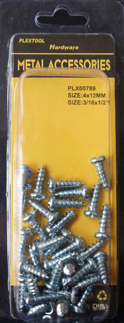 3/16"D x 1/2"L Pan Head Combination Sheet Metal Screws, 33/Pack - 1