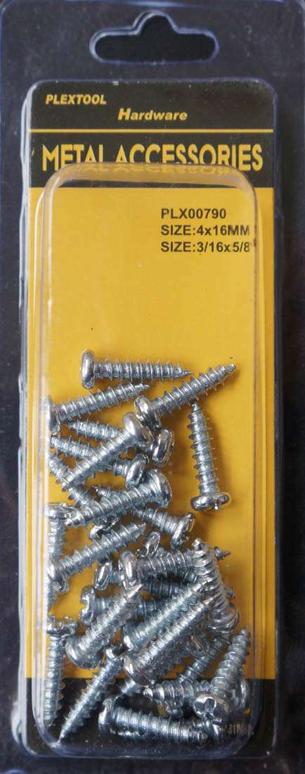 3/16"D x 5/8"L Pan Head Combination Sheet Metal Screws, 28/Pack - 1