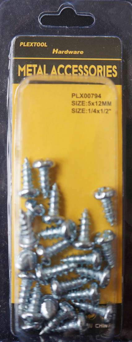 1/4"D x 1/2"L Pan Head Combination Sheet Metal Screws, 23/Pack - 1