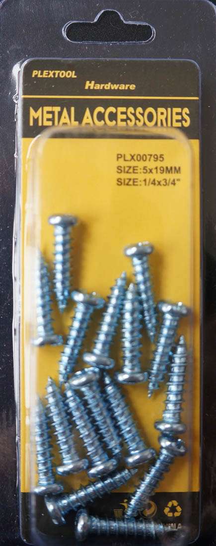 1/4"D x 3/4"L Pan Head Combination Sheet Metal Screws, 16/Pack - 1