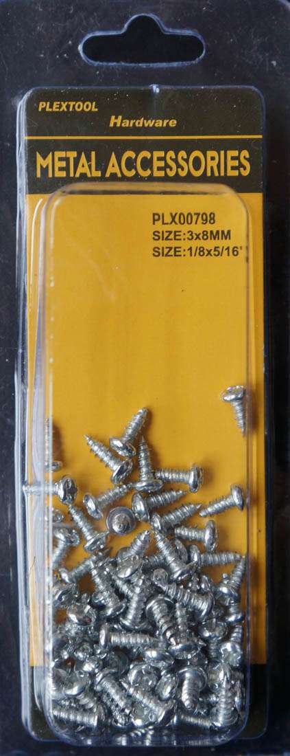 1/8 x 5/16"L Phillips Pan Head Sheet Metal Screws, 82/Pack - 1