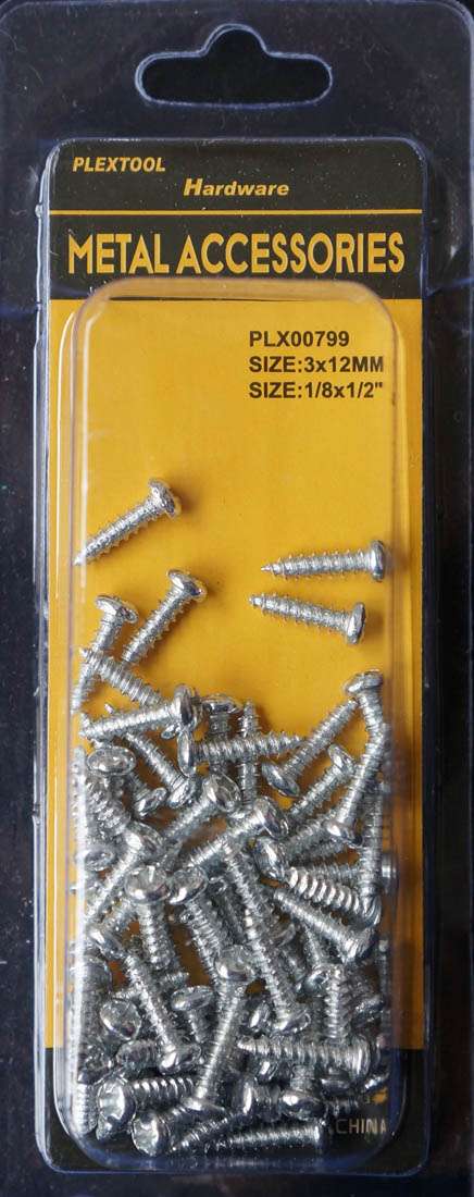 1/8 x 1/2"L Phillips Pan Head Sheet Metal Screws, 69/Pack - 1