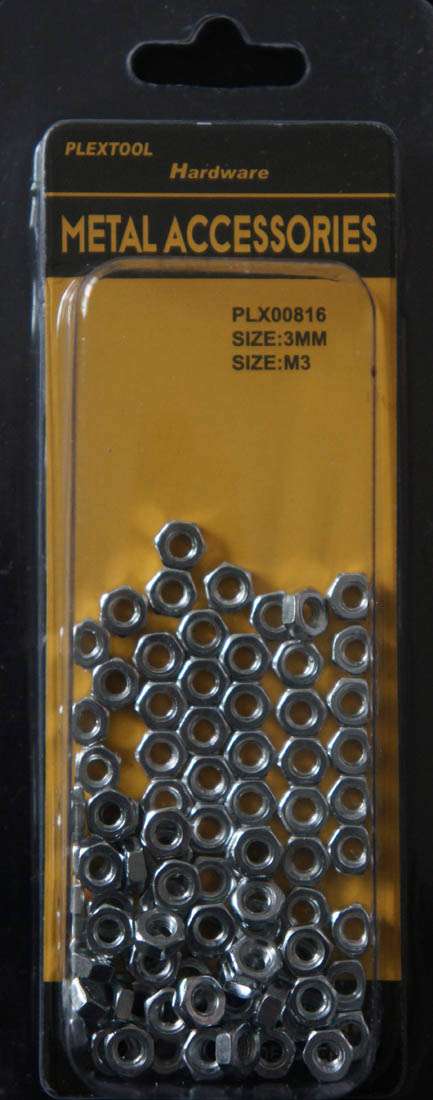 M3 Hexagon Nut, 86/Pack - 1