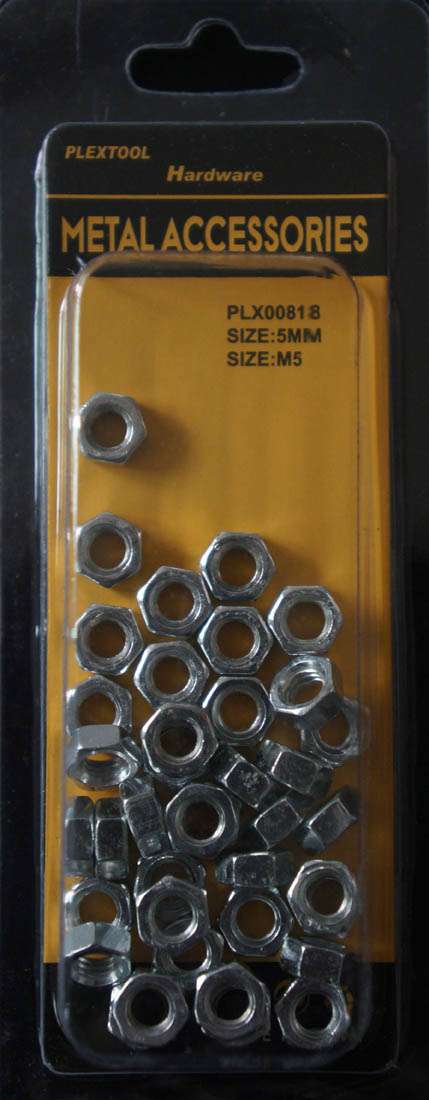 M5 Hexagon Nut, 38/Pack - 1