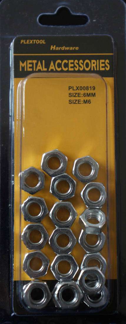 M6 Hexagon Nut, 20/Pack - 1