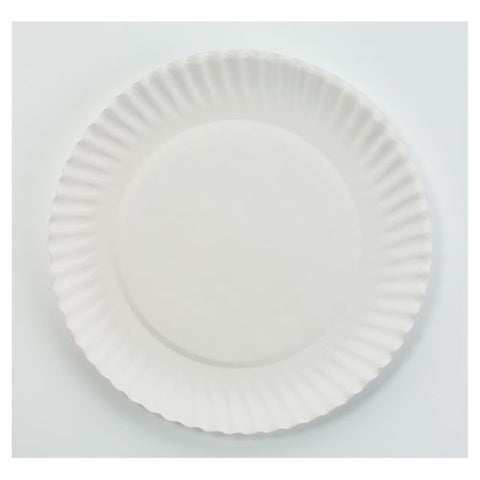 AJM Packaging Corporation - White Paper Plates, 6-inch Diameter, 10 Bags of 100/Carton, Sold as 1 CT