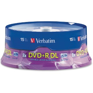 Verbatim DVD+R DL 8.5GB 8X with Branded Surface, Sold as 1 Package