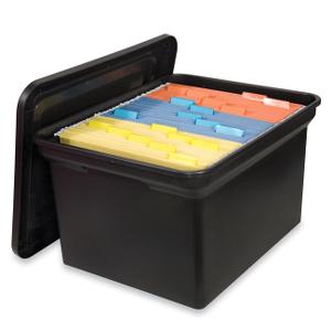 Sparco File N Store Portable Bin with Lid, Sold as 1 Each
