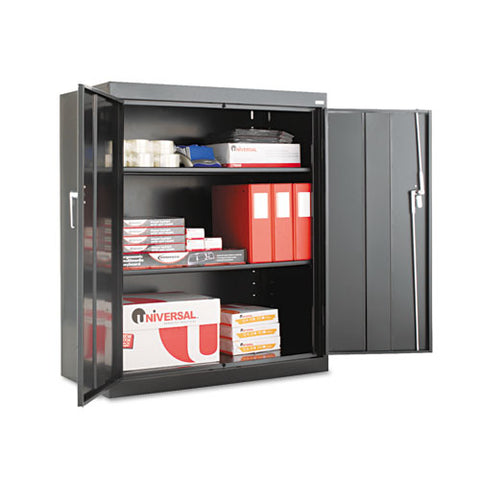 Assembled 42" High Storage Cabinet, w/Adjustable Shelves, 36w x 18d, Black, Sold as 1 Each