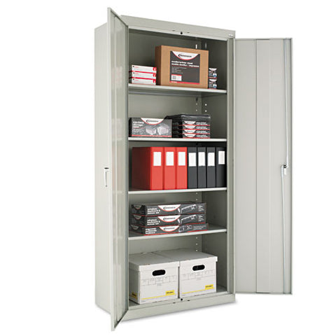 Assembled 78" High Storage Cabinet, w/Adjustable Shelves, 36w x 18d, Light Gray, Sold as 1 Each