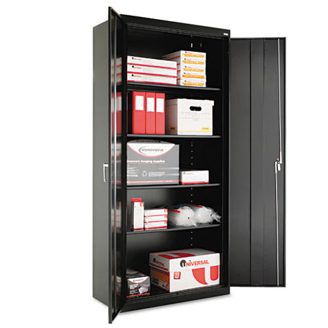 Assembled 78" High Storage Cabinet, w/Adjustable Shelves, 36w x 18d, Black, Sold as 1 Each