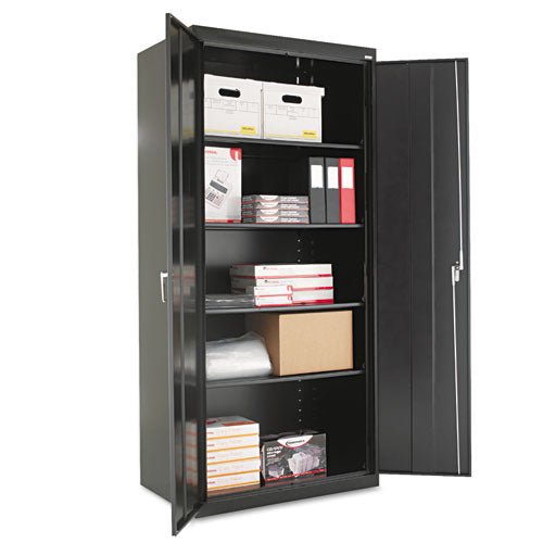 Assembled 78" High Storage Cabinet, w/Adjustable Shelves, 36w x 24d, Black, Sold as 1 Each