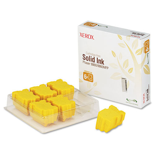 Xerox - 108R00748 High-Yield Solid Ink Stick, 2333 Page-Yield, 6/Box, Yellow, Sold as 1 BX