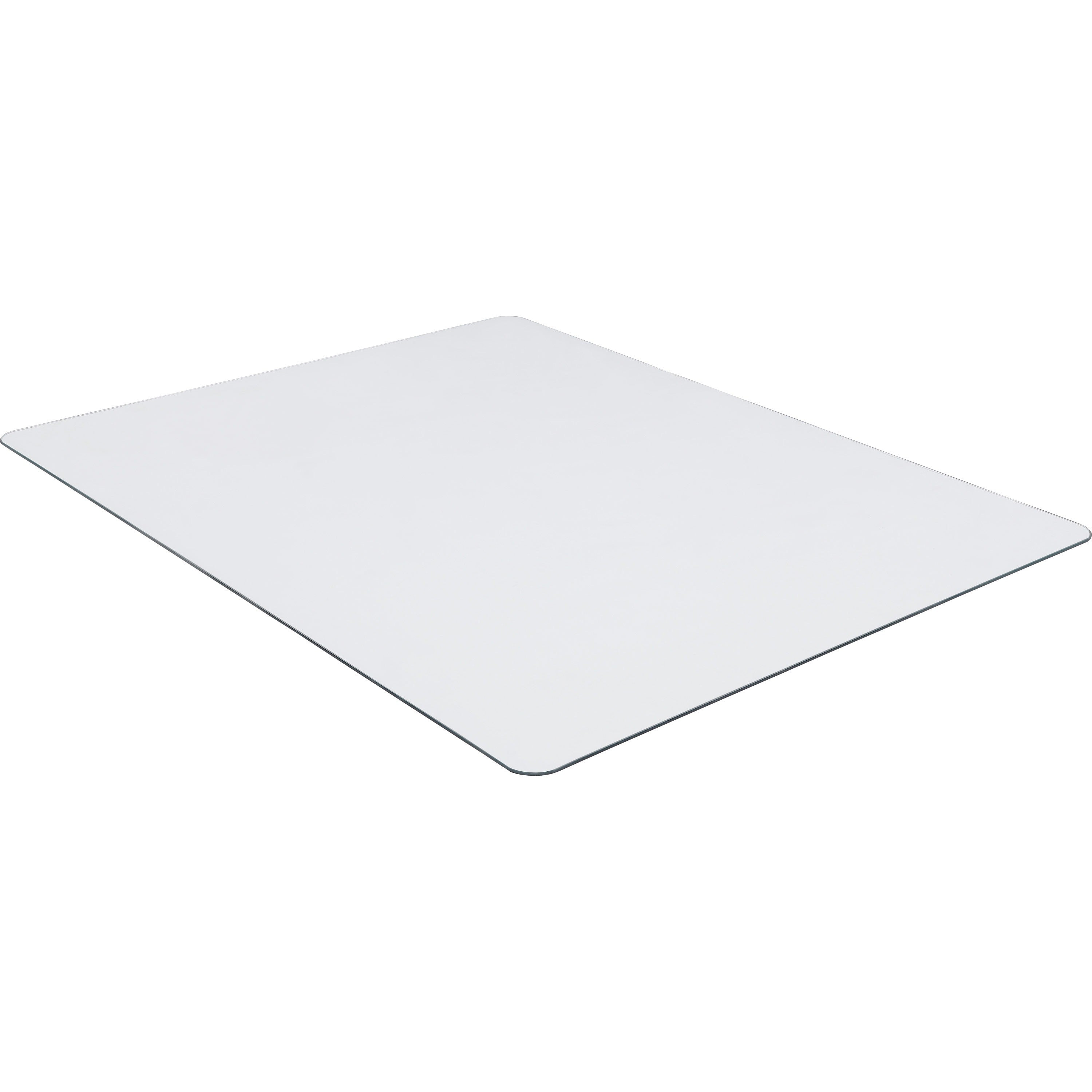Lorell Tempered Glass Chairmat  60" Length x 48" Width x 0.25" Thickness - Rectangle - Tempered Glass - Clear