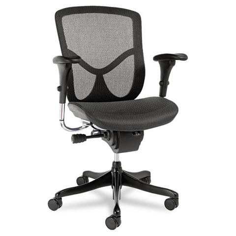 Alera - EQ Series Ergonomic Multifunction Mid-Back Mesh Chair, Black, Sold as 1 EA