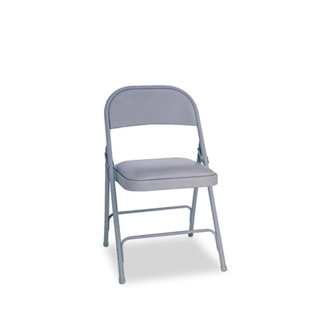 Alera - Steel Folding Chair w/Padded Seat, Gray, 4/Carton, Sold as 1 CT