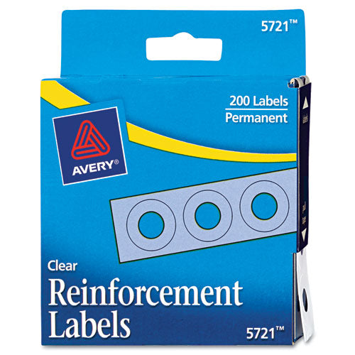 Avery - Hole Reinforcements, 1/4-inch Diameter, Clear, 200/Pack, Sold as 1 PK
