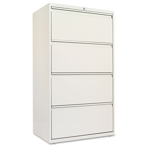 Four-Drawer Lateral File Cabinet, 30w x 19-1/4d x 53-1/4h, Light Gray, Sold as 1 Each