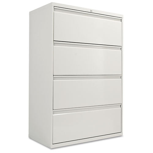 Four-Drawer Lateral File Cabinet, 36w x 19-1/4d x 53-1/4h, Light Gray, Sold as 1 Each