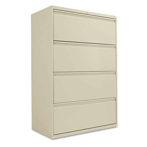 Four-Drawer Lateral File Cabinet, 36w x 19-1/4d x 53-1/4h, Putty, Sold as 1 Each