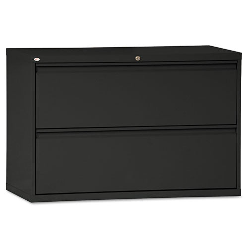Two-Drawer Lateral File Cabinet, 42w x 19-1/4d x 28-3/8h, Black, Sold as 1 Each