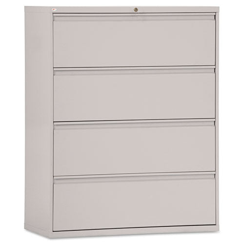 Four-Drawer Lateral File Cabinet, 42w x 19-1/4d x 53-1/4h, Light Gray, Sold as 1 Each