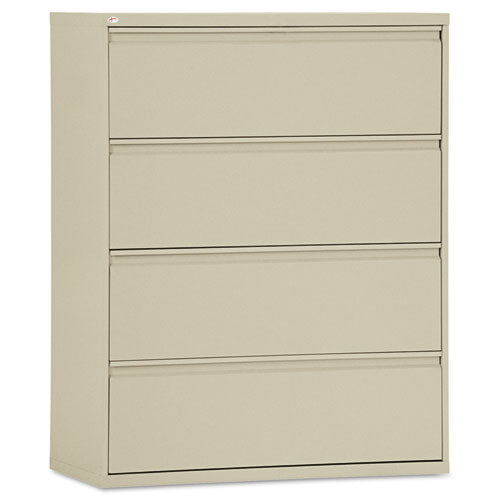 Four-Drawer Lateral File Cabinet, 42w x 19-1/4d x 53-1/4h, Putty, Sold as 1 Each