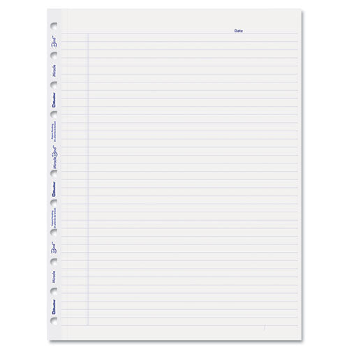 Blueline - MiracleBind Notebook Ruled Paper Refill, 11 x 9-1/16, White, 25 Sheets/Pack, Sold as 1 PK