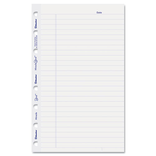 Blueline - MiracleBind Notebook Ruled Paper Refill, 8 x 5, White, 25 Sheets/Pack, Sold as 1 PK