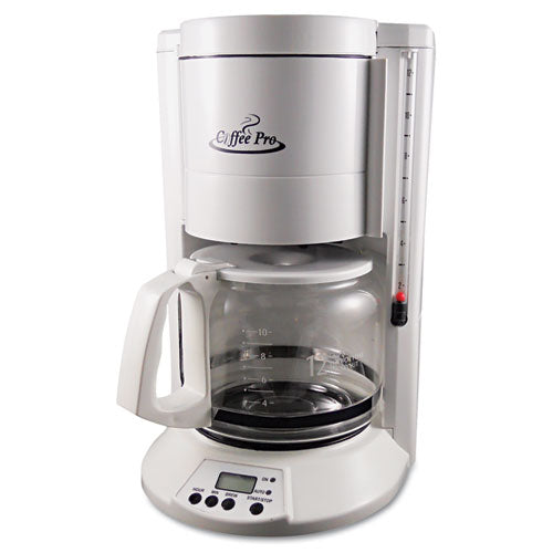 Coffee Pro - Home/Office 12-Cup Coffee Maker, White, Sold as 1 EA