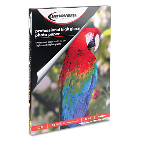 Innovera - High-Gloss Photo Paper, 8-1/2 x 11, 50 Sheets/Pack, Sold as 1 PK