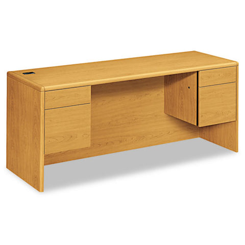 HON - 10700 Kneespace Credenza, 3/4 Height Pedestals, 72w x 24d x 29-1/2h, Harvest, Sold as 1 EA