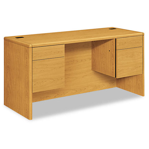 HON - 10700 Kneespace Credenza, 3/4 Height Pedestals, 60w x 24d x 29-1/2h, Harvest, Sold as 1 EA