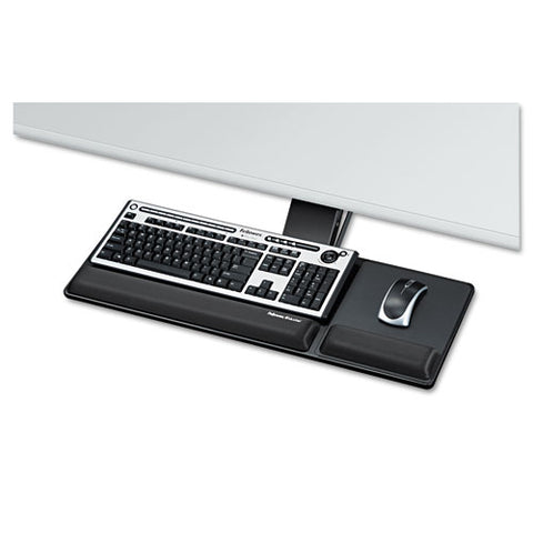 Fellowes - Designer Suites Compact Keyboard Tray, 19 x 9-1/2, Black, Sold as 1 EA