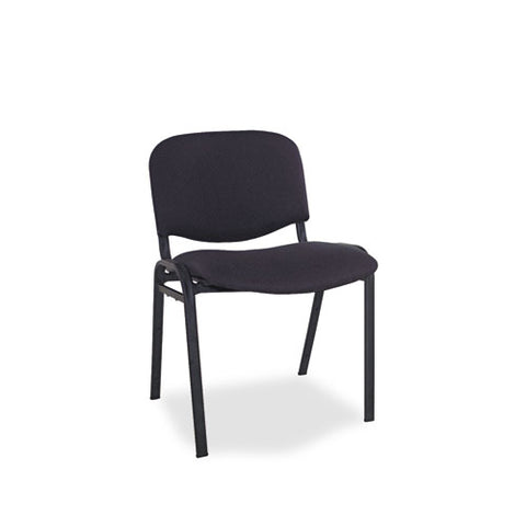 Alera - Continental Series Stacking Chairs, Black Fabric Upholstery, 4/Carton, Sold as 1 CT