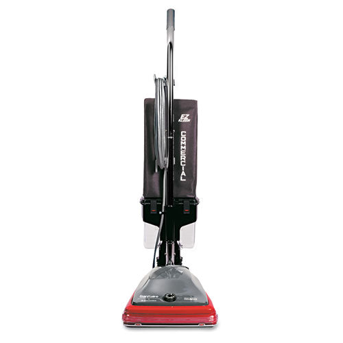 Commercial Lightweight Bagless Upright Vacuum, 14lb, Gray/Red, Sold as 1 Each