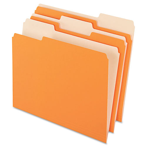 Colored File Folders, 1/3 Cut Top Tab, Letter, Orange/Light Orange, 100/Box, Sold as 1 Box, 100 Each per Box 