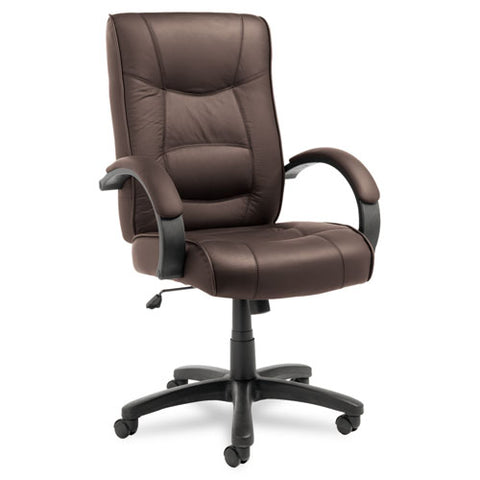 Alera - Strada Series High-Back Swivel/Tilt Chair, Brown Leather Upholstery, Sold as 1 EA