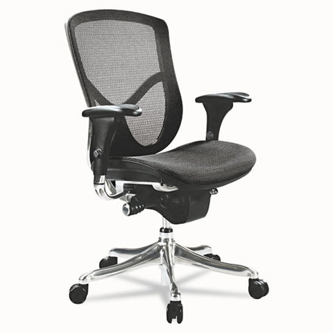 Alera - EQ Series Ergonomic Multifunction Mid-Back Mesh Chair, Aluminum, Sold as 1 EA