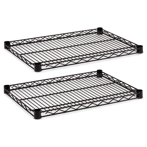 Alera - Industrial Wire Shelving Extra Wire Shelves, 24w x 18d, Black, 2 Shelves/Carton, Sold as 1 CT