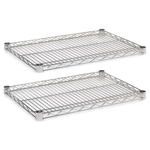 Alera - Industrial Wire Shelving Extra Wire Shelves, 24w x 18d, Silver, 2 Shelves/Carton, Sold as 1 CT
