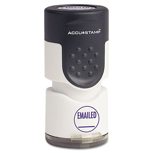 ACCUSTAMP - Accustamp Pre-Inked Round Stamp with Microban, EMAILED, 5/8-inch dia, Blue, Sold as 1 EA