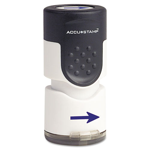 ACCUSTAMP - Accustamp Pre-Inked Round Stamp with Microban, Arrow, 5/8-inch dia, Blue, Sold as 1 EA