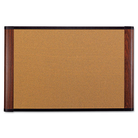3M - Cork Bulletin Board, 72 x 48, Mahogany Frame, Sold as 1 EA - MMMC7248MY