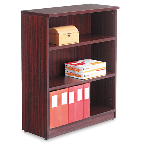 Alera - Valencia Series Bookcase, 3 Shelves, 31-3/4w x 12-1/2d x 39-3/8h, Mahogany, Sold as 1 EA