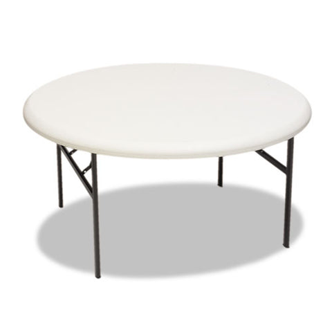 Iceberg - IndestrucTable TOO 1200 Series Resin Folding Table, 60 dia x 29h, Platinum, Sold as 1 EA
