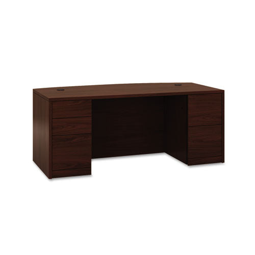 10500 Bow Front Double Pedestal Desk, Full-Height Pedestals, 72w x 36d, Mahogany, Sold as 1 Each