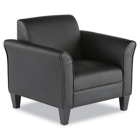 Alera - Reception Lounge Series Club Chair, Black/Black Leather, Sold as 1 EA