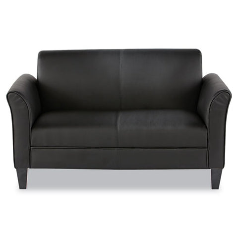 Alera - Reception Lounge Furniture, 2-Cushion Loveseat, 55-1/2w x 31-1/2d x 32h, Black, Sold as 1 EA