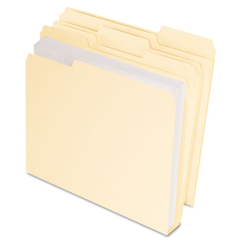 CutLess/WaterShed/Double Stuff File Folders, 1/3 Cut, Manila, Letter, 50/BX, Sold as 1 Box, 50 Each per Box 